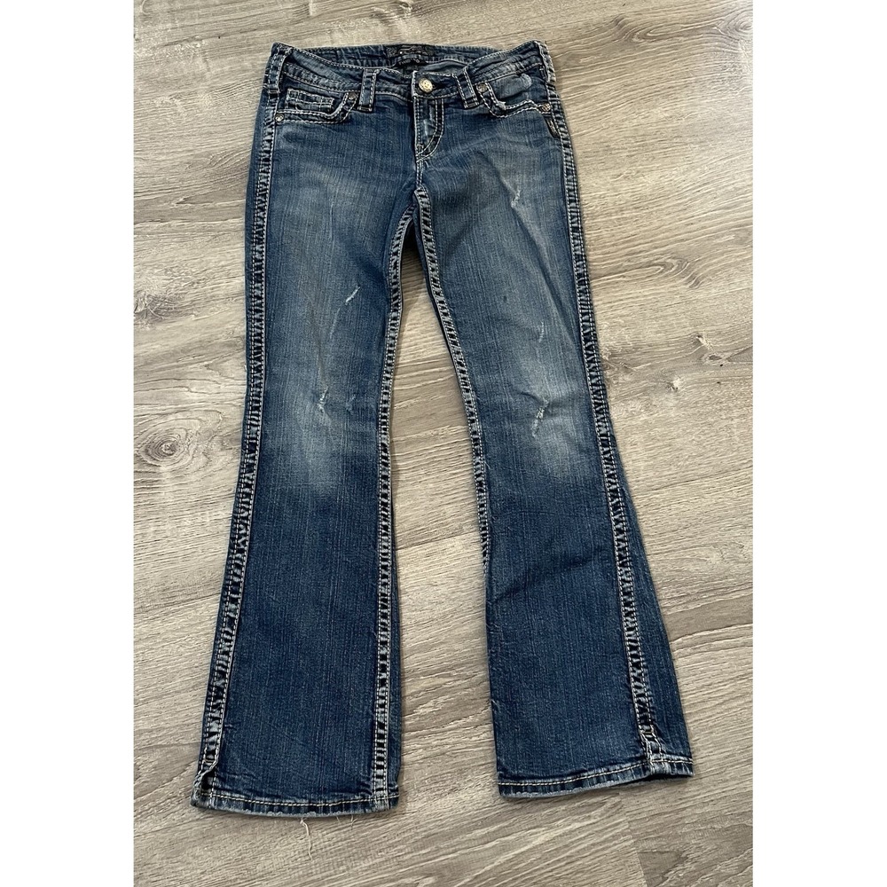 Silver Jeans Twisted Thick Stitch Boot Cut Western Cowgirl 30x29.5